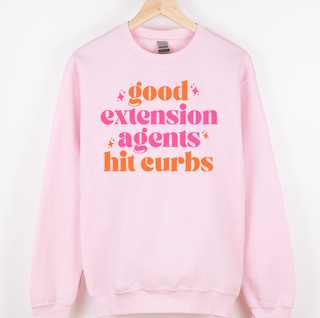 Extension Agents Curbs Pink Crewneck - Warehouse - Final Sale