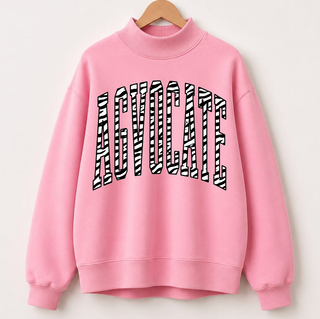PREORDER!!! - Zebra Agvocate | Light Pink | Mock Neck - **Starts Shipping 11/15**