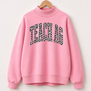 PREORDER!!! - Zebra Teach Ag | Light Pink | Mock Neck - **Starts Shipping 11/15**