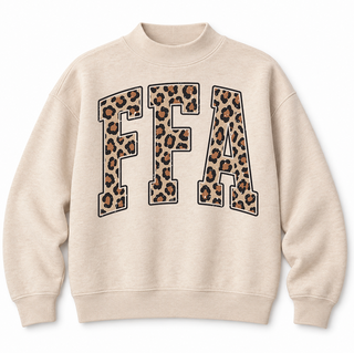 PREORDER!!! - Cheetah FFA | Oatmeal | Mock Neck - **Starts Shipping 11/15**