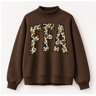 PREORDER!!! - Camo FFA | Chocolate | Mock Neck - **Starts Shipping 11/30**