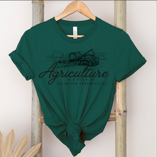 Agriculture is a Field of Unlimited Opportunities Black Ink - Bella Canvas T-Shirt