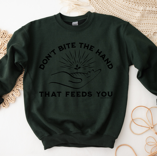 Don't Bite the Hand that Feeds You Black Ink – Crewneck