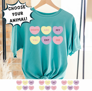 CANDY HEARTS - CHOOSE YOUR ANIMAL – Comfort Colors T-Shirt