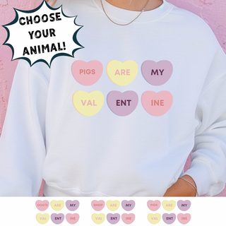 CANDY HEARTS - CHOOSE YOUR ANIMAL – Crewneck