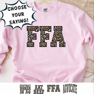 Colorful Cheetah Words - Choose Your Saying – Crewneck
