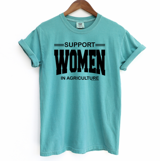 Support Women In Agriculture - Black Ink Varsity – Comfort Colors T-Shirt