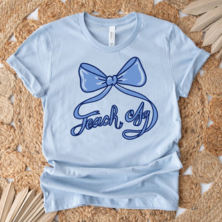 Teach ag bow blue Tee - Spring Warehouse Sale - Code: SPRING