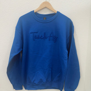 Teach Ag Embroidered Royal Blue Crewneck