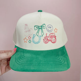 Green Agriculture Symbols Hat
