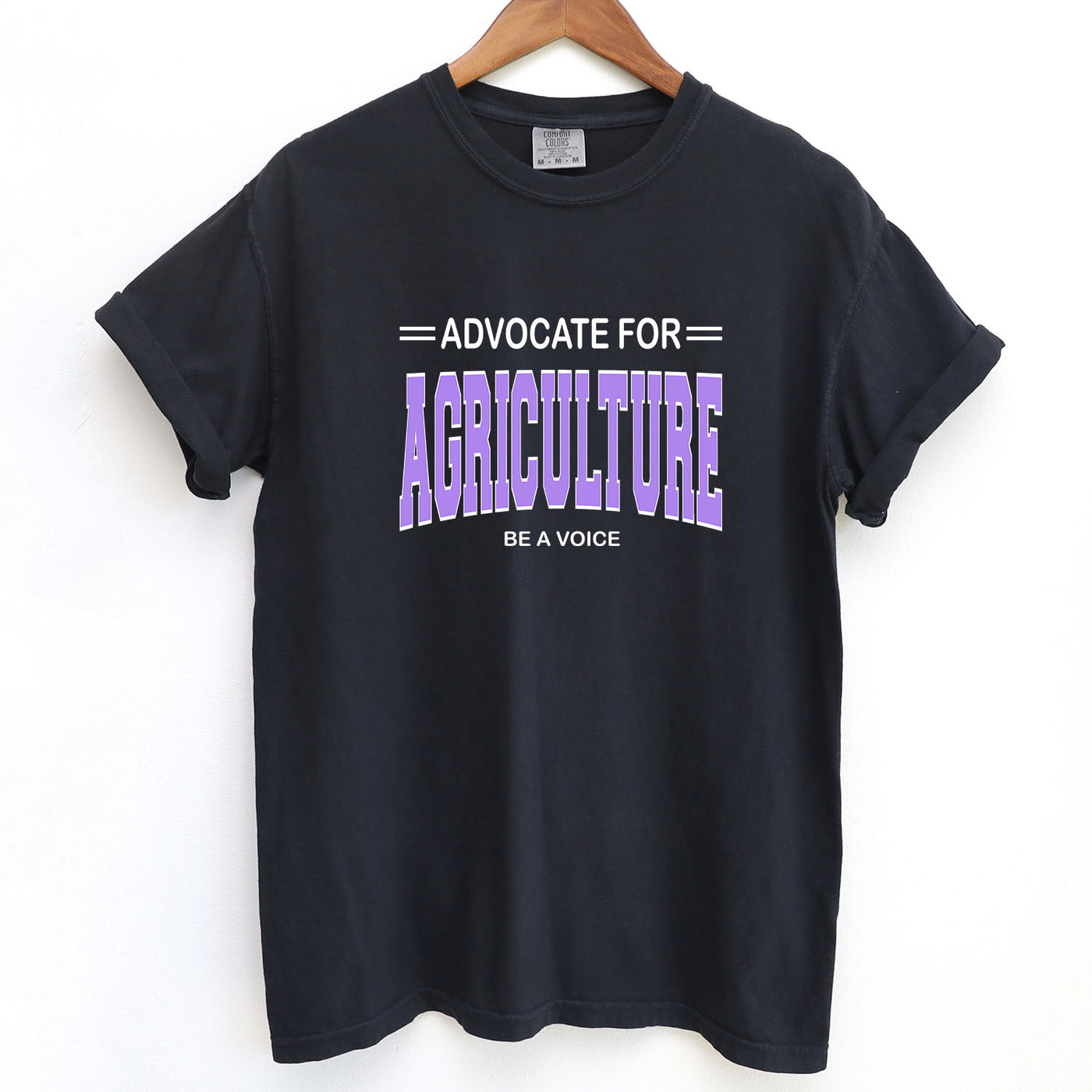 Advocate For Agriculture Be A Voice Purple Ink ComfortWash/ComfortColor T-Shirt (S-4XL) - Multiple Colors!