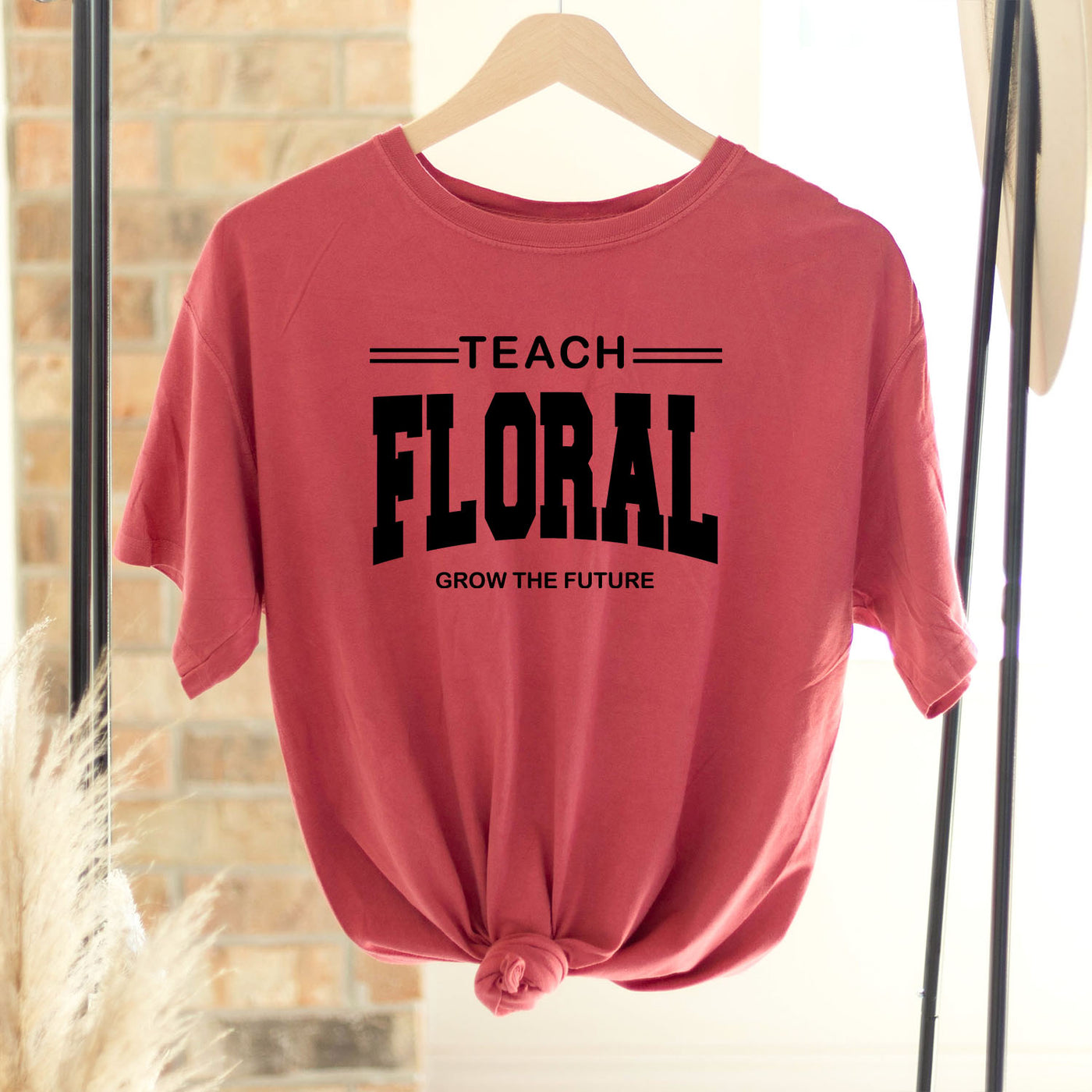 Teach Floral Grow The Future Black Ink ComfortWash/ComfortColor T-Shirt (S-4XL) - Multiple Colors!