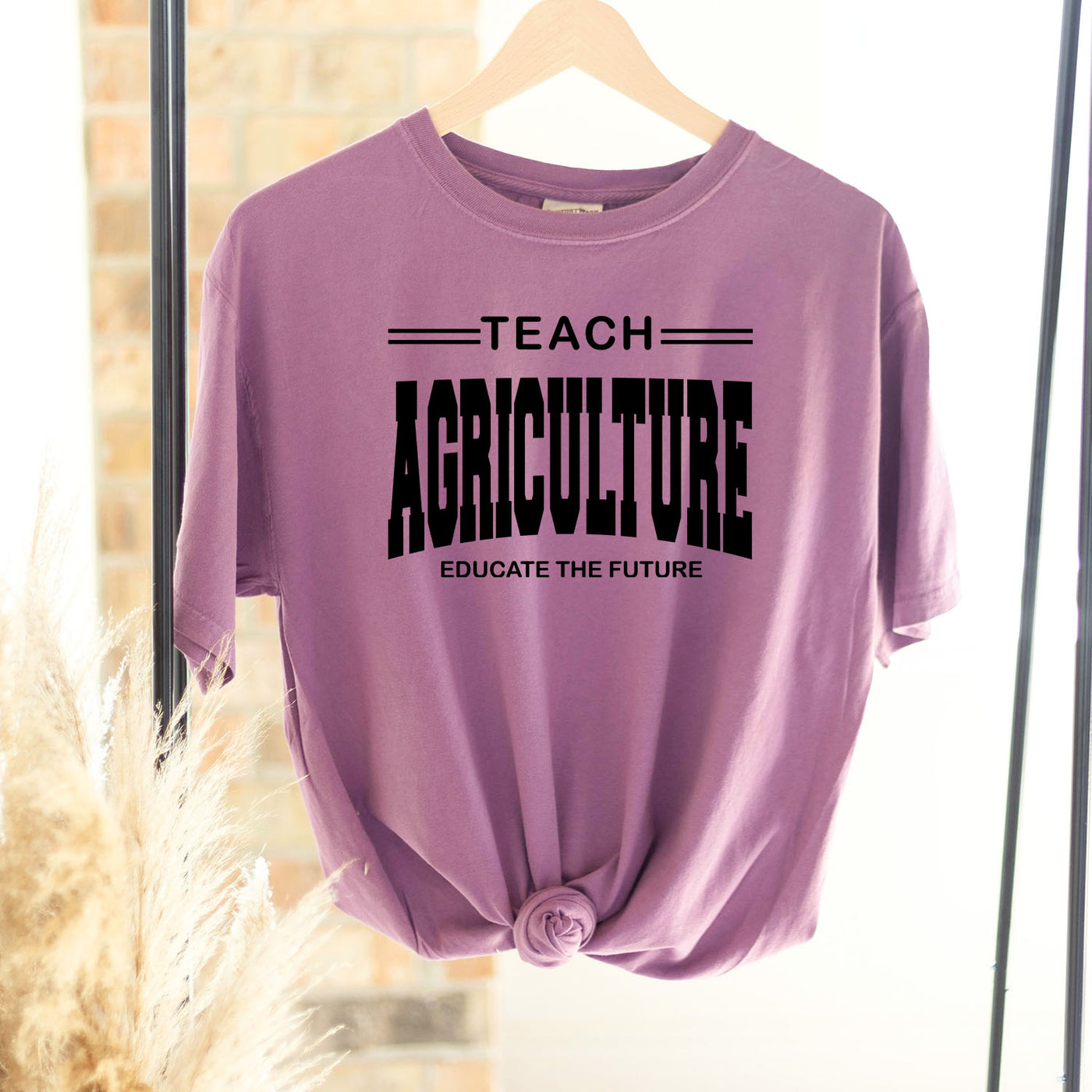 Teach Agriculture Educate The Future Black Ink ComfortWash/ComfortColor T-Shirt (S-4XL) - Multiple Colors!