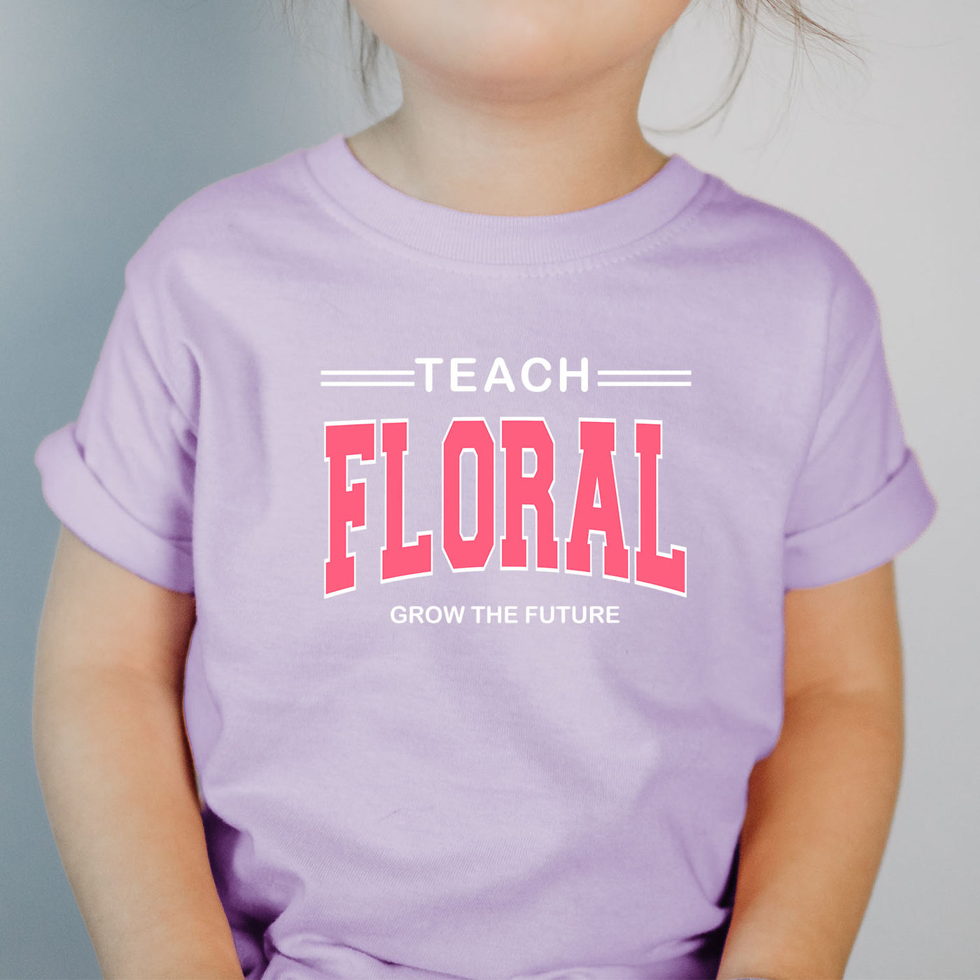 Teach Floral Grow The Future Pink Ink One Piece/T-Shirt (Newborn - Youth XL) - Multiple Colors!