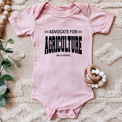 Advocate For Agriculture Be A Voice Black Ink One Piece/T-Shirt (Newborn - Youth XL) - Multiple Colors!