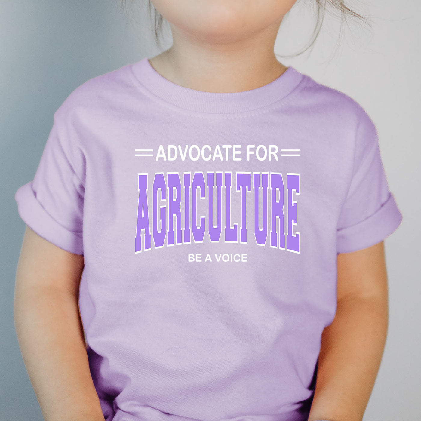 Advocate For Agriculture Be A Voice Purple Ink One Piece/T-Shirt (Newborn - Youth XL) - Multiple Colors!