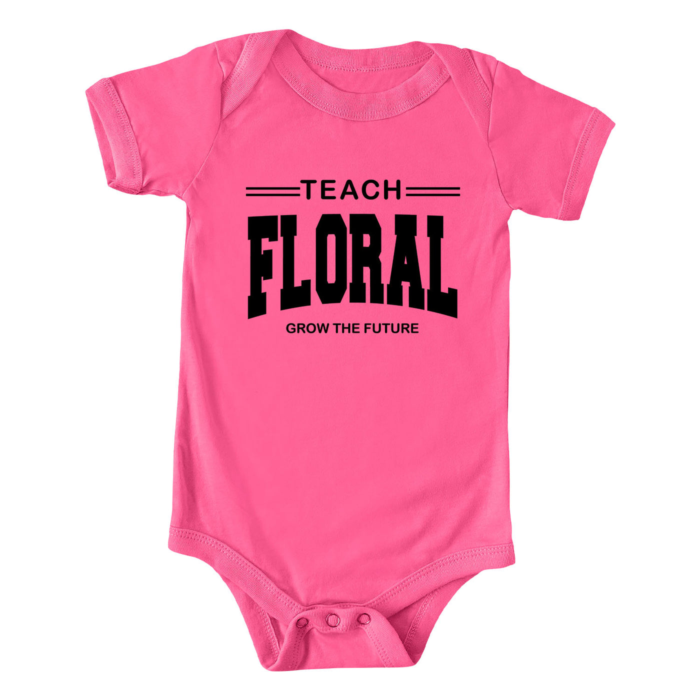 Teach Floral Grow The Future Black Ink One Piece/T-Shirt (Newborn - Youth XL) - Multiple Colors!