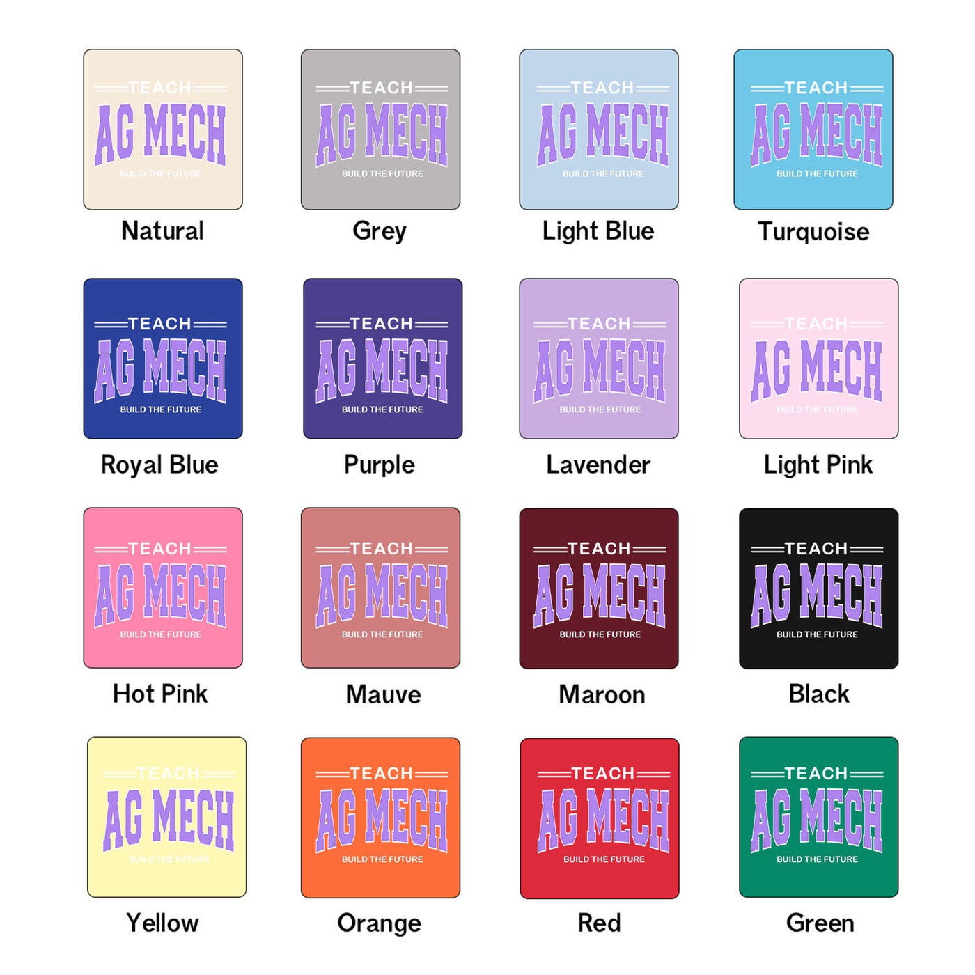 Teach Ag Mech Build The Future Purple Ink One Piece/T-Shirt (Newborn - Youth XL) - Multiple Colors!