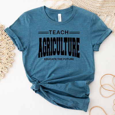 Teach Agriculture Educate The Future Black Ink T-Shirt (XS-4XL) - Multiple Colors!