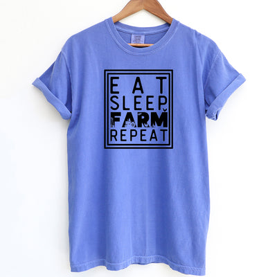 Eat Sleep Farm Repeat ComfortWash/ComfortColor T-Shirt (S-4XL) - Multiple Colors!