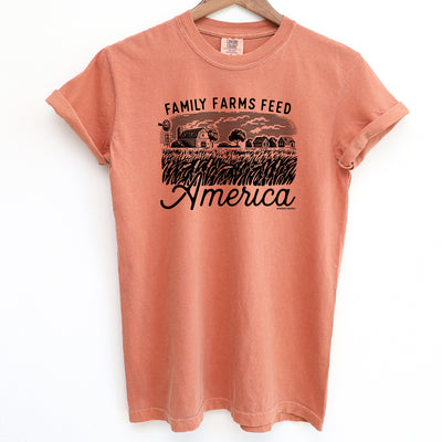 Family Farms Feed America ComfortWash/ComfortColor T-Shirt (S-4XL) - Multiple Colors!