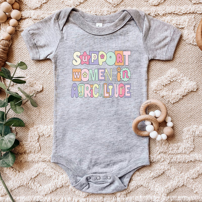 Pastel Support Women In Agriculture One Piece/T-Shirt (Newborn - Youth XL) - Multiple Colors!