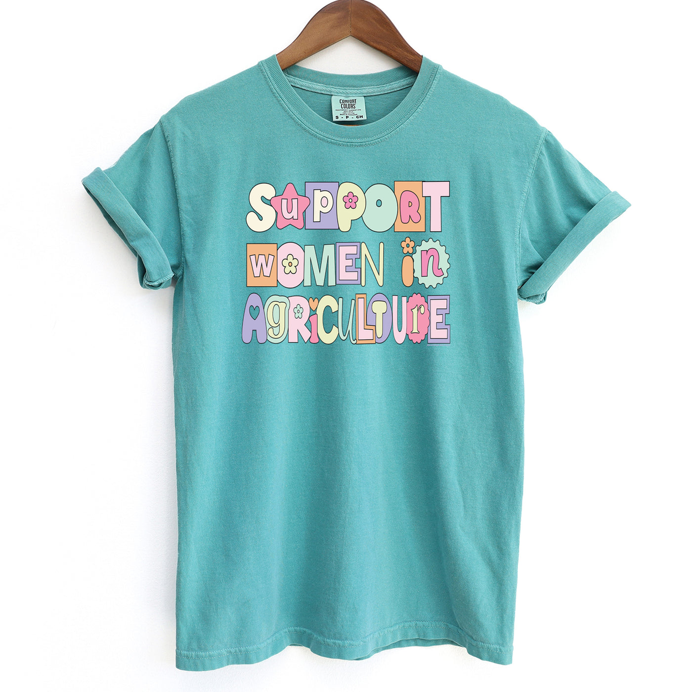 Pastel Support Women In Agriculture ComfortWash/ComfortColor T-Shirt (S-4XL) - Multiple Colors!