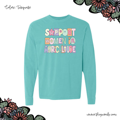Pastel Support Women In Agriculture LONG SLEEVE T-Shirt (S-3XL) - Multiple Colors!