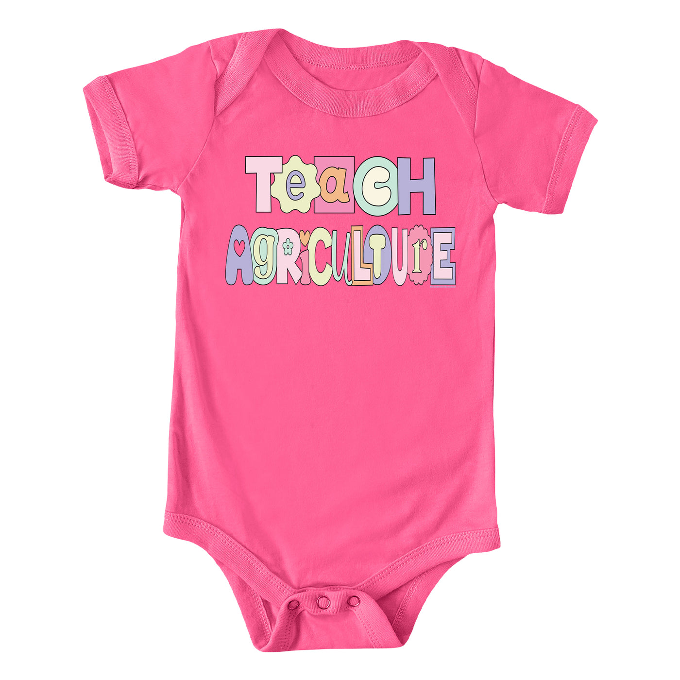 Pastel Teach Agriculture One Piece/T-Shirt (Newborn - Youth XL) - Multiple Colors!
