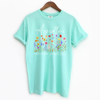 Agriculture Rooted In Tradition Flowers – Comfort Colors T-Shirt