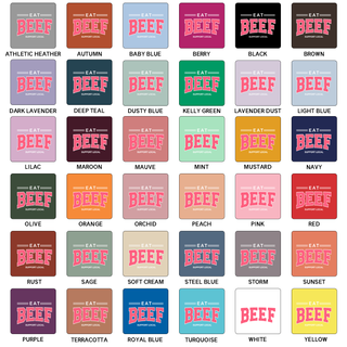Pink Eat Beef - Support Local T-Shirt (XS-4XL) - Multiple Colors!