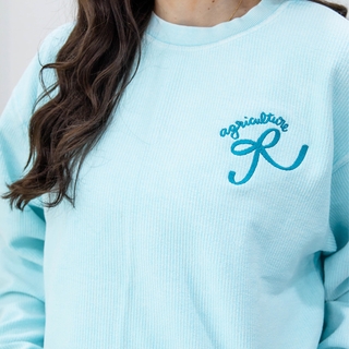 Icy Blue Agriculture Bow Corded Crew Preorder