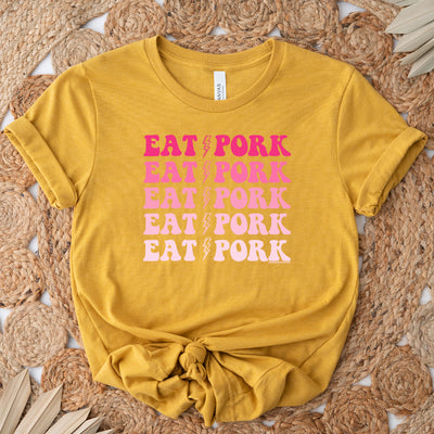 Eat Pork Lightning Bolt Pink T-Shirt (XS-4XL) - Multiple Colors!