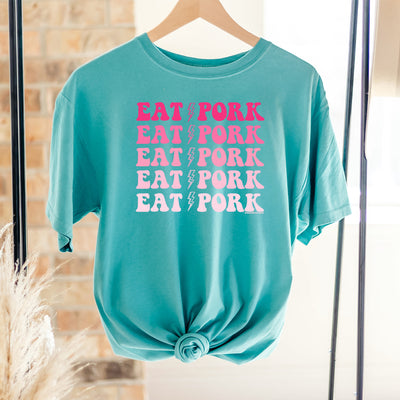 Eat Pork Lightning Bolt Pink ComfortWash/ComfortColor T-Shirt (S-4XL) - Multiple Colors!