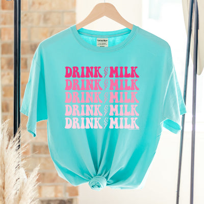 Drink Milk Lightning Bolt Pink ComfortWash/ComfortColor T-Shirt (S-4XL) - Multiple Colors!