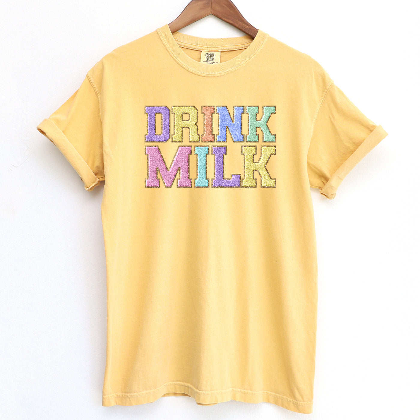 Faux Chenille Drink Milk ComfortWash/ComfortColor T-Shirt (S-4XL) - Multiple Colors!