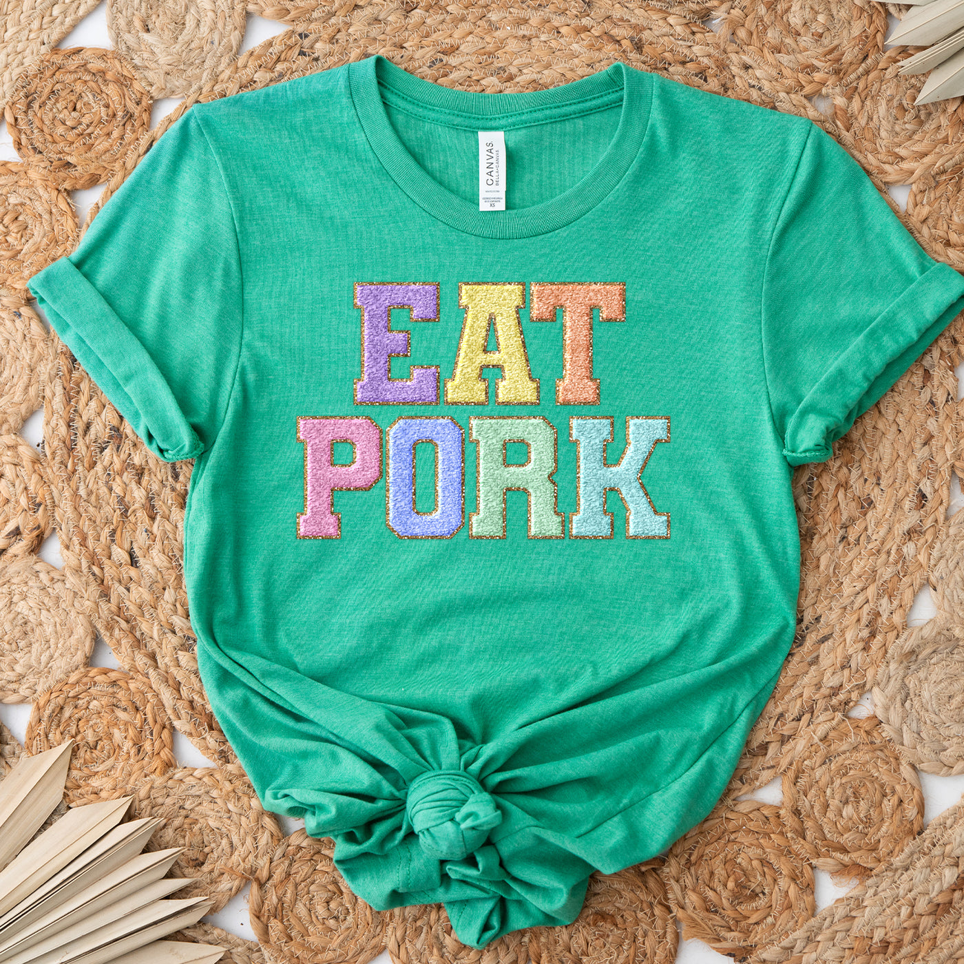 Faux Chenille Eat Pork T-Shirt (XS-4XL) - Multiple Colors!