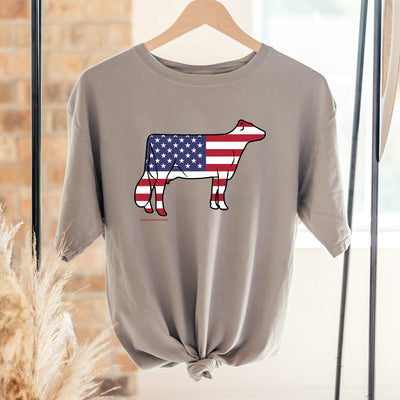 Patriotic Dairy Cow ComfortWash/ComfortColor T-Shirt (S-4XL) - Multiple Colors!