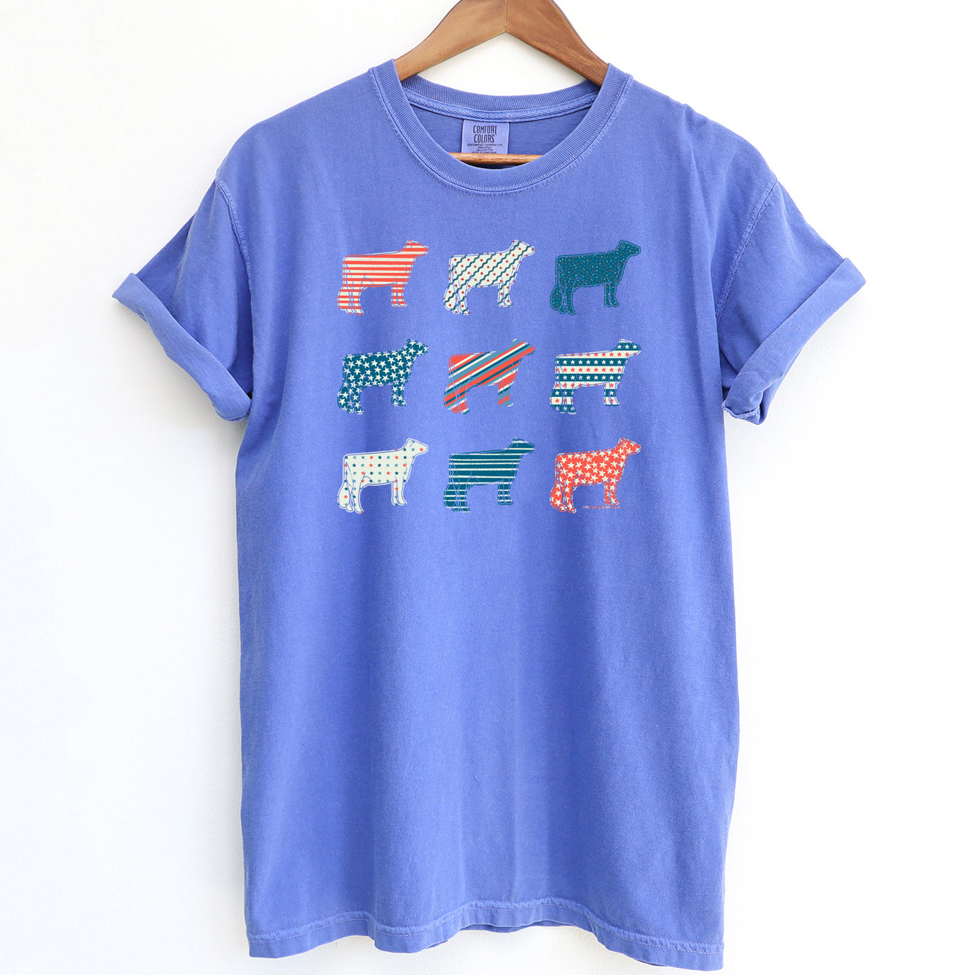 Patriotic Dairy Cow Bundle ComfortWash/ComfortColor T-Shirt (S-4XL) - Multiple Colors!