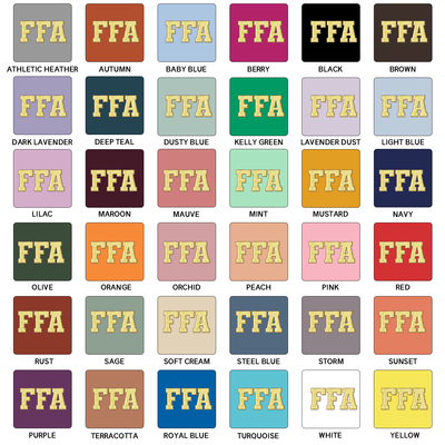 Faux Chenille FFA Yellow T-Shirt (XS-4XL) - Multiple Colors!