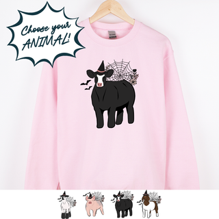 Floral Witch Animals-CHOOSE YOUR ANIMAL– Crewneck