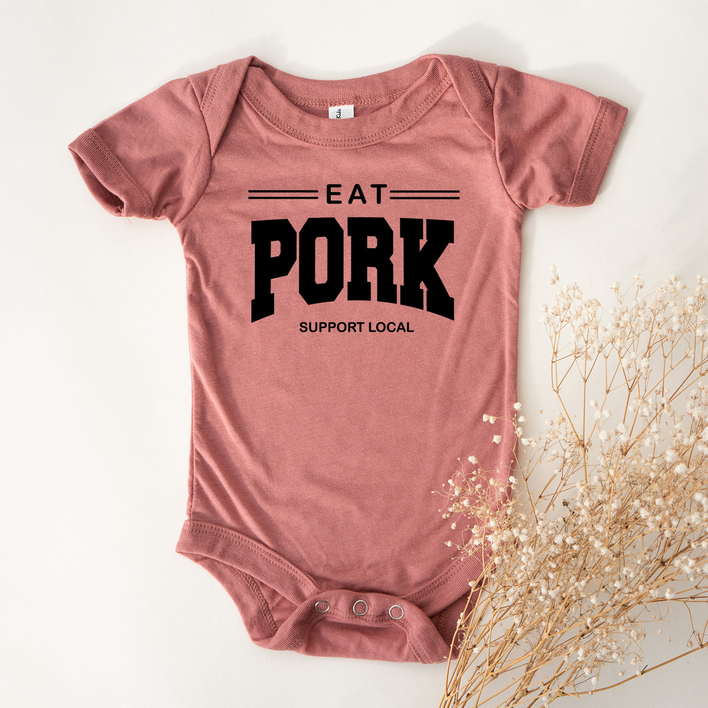 Eat Pork - Support Local One Piece/T-Shirt (Newborn - Youth XL) - Multiple Colors!