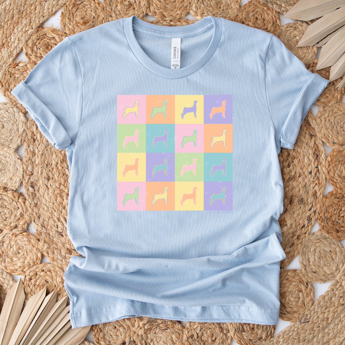 Pastel Checkered Goat T-Shirt (XS-4XL) - Multiple Colors!