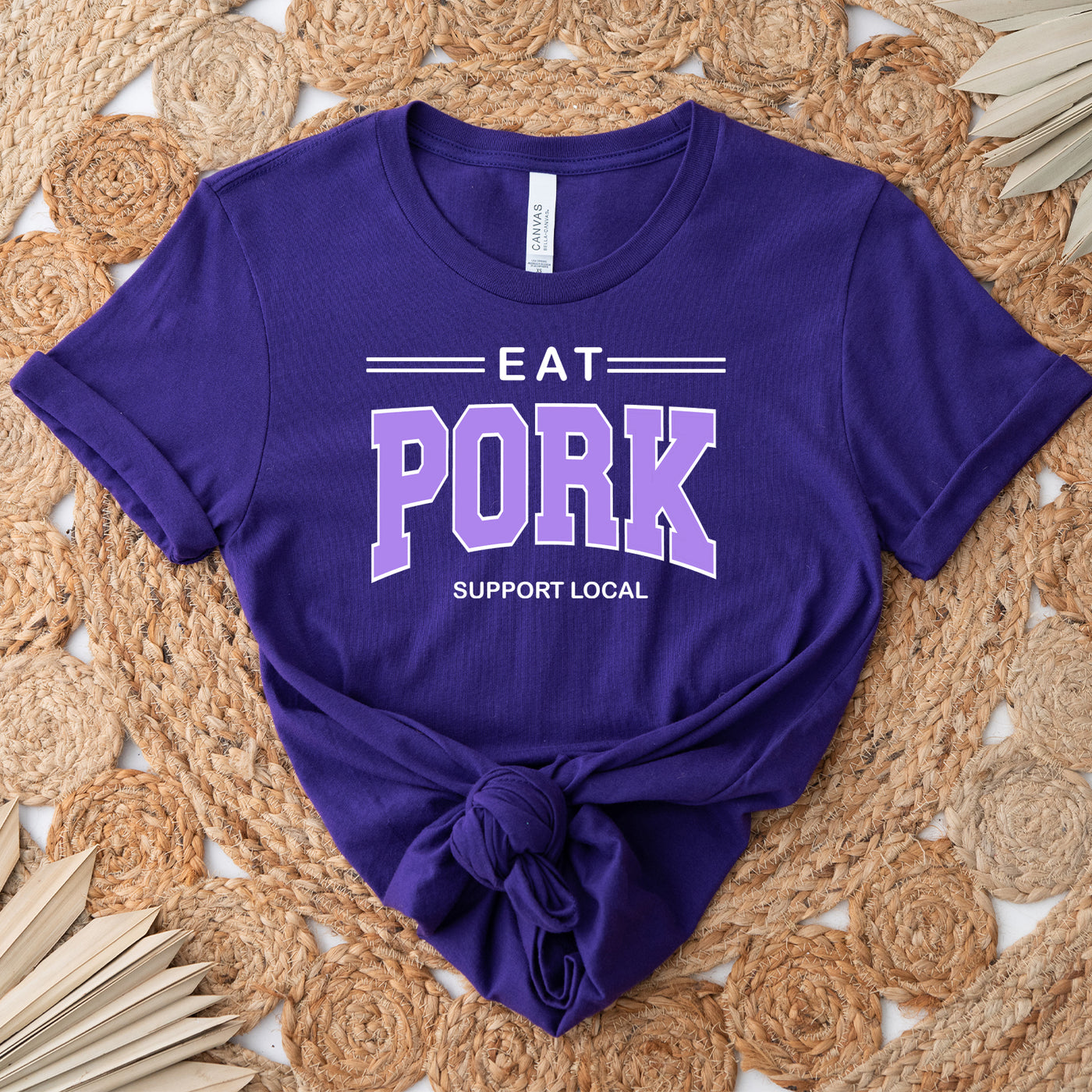 Purple Eat Pork - Support Local T-Shirt (XS-4XL) - Multiple Colors!