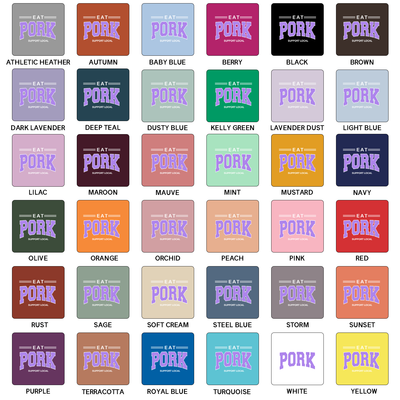 Purple Eat Pork - Support Local T-Shirt (XS-4XL) - Multiple Colors!