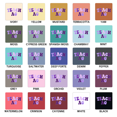 Purple Teach Ag ComfortWash/ComfortColor T-Shirt (S-4XL) - Multiple Colors!