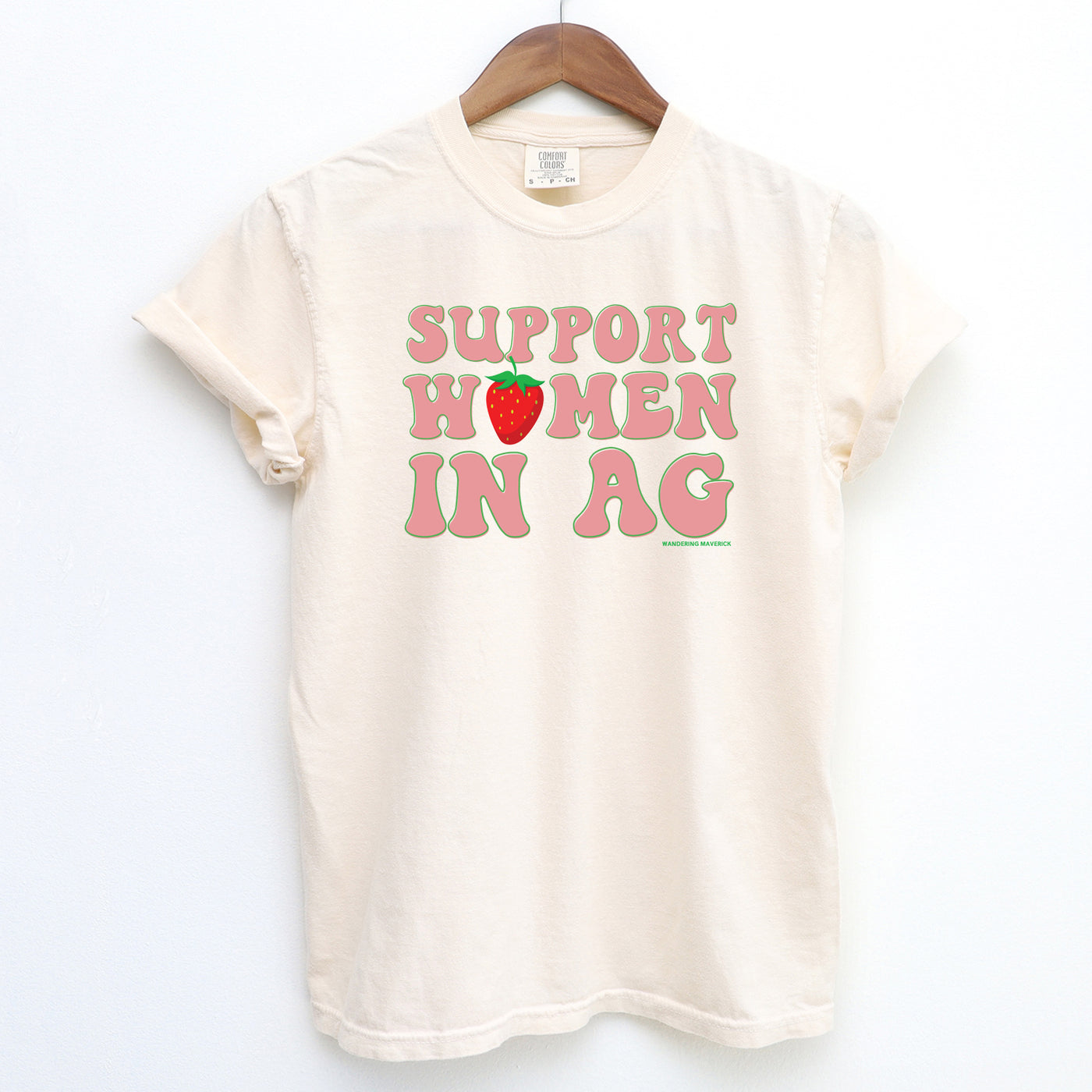 Strawberry Support Women In Ag ComfortWash/ComfortColor T-Shirt (S-4XL) - Multiple Colors!