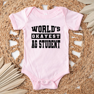 World's Okayest Ag Student One Piece/T-Shirt (Newborn - Youth XL) - Multiple Colors!