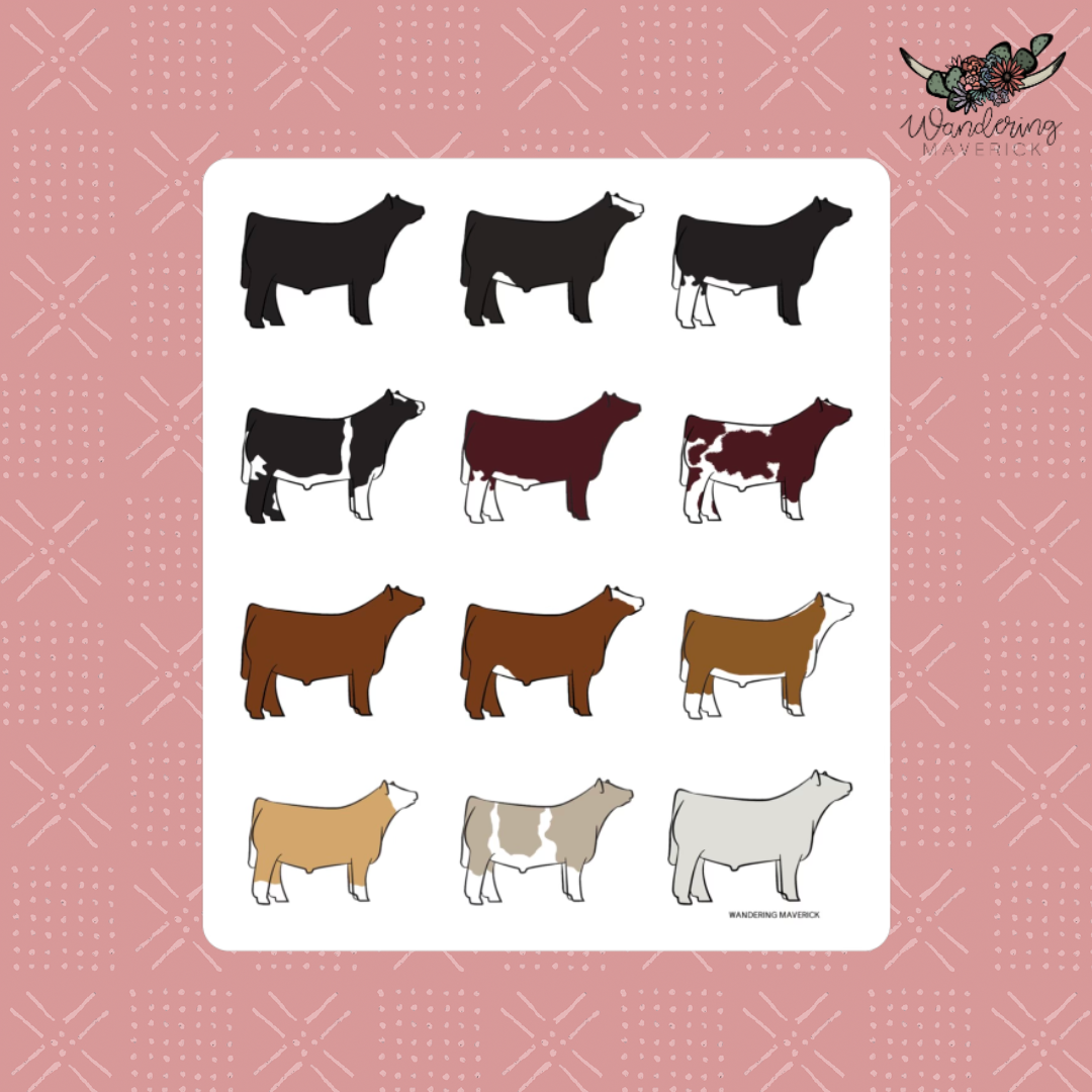 Steer Breeds Sticker