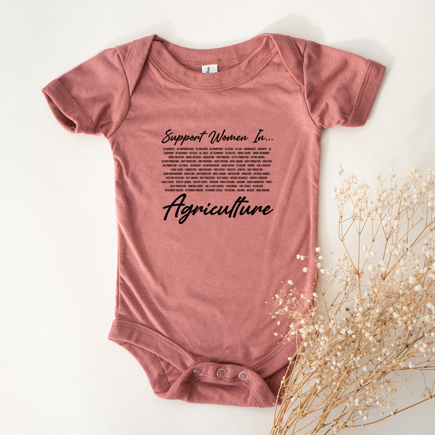 Support Women In Ag List One Piece/T-Shirt (Newborn - Youth XL) - Multiple Colors!